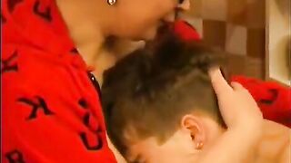 A hot girl in glasses is fucking with a guy and loves it