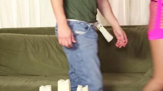 Massage boy cummed inside blonde bitch’s pussy
