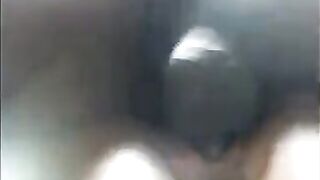 Strong cum from black pussy, moisture flying everywhere