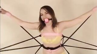 The girl Diana was tied up and fucked hard by a guy
