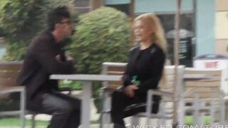 A blonde girl was picked up and fucked right in the car