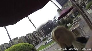 A blonde girl was picked up and fucked right in the car