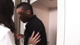A dark-skinned reporter had sex with a hairy girl Sasha Gray