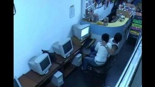 The guy almost caught masturbating in the internet cafe