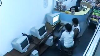 The guy almost caught masturbating in the internet cafe