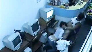 The guy almost caught masturbating in the internet cafe
