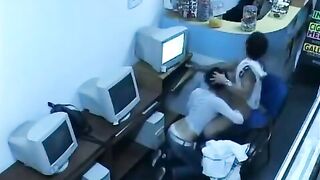 The guy almost caught masturbating in the internet cafe