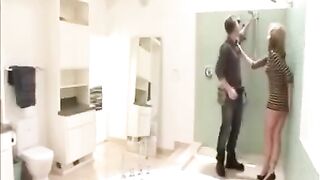 The wife fucked by a plumber and her husband