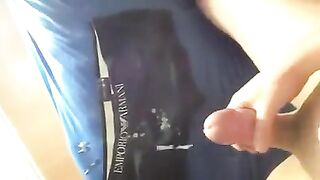 The guy released cum, but not immediately after jerking his dick