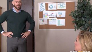 The pretty girl Cherie Deville has sex with her subordinate right in the office