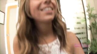 The girl is being shown her tits, but she sucks like a slut