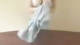 A chick with big milk is giving a master class in this scene