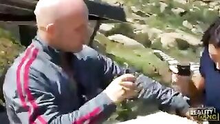 A cute girl has sex with the first guy she meets
