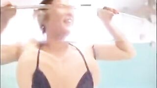 Girl tried to suck a dick, but it was too small for her