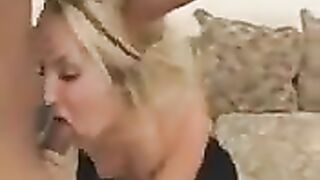 The hot blondie is a real professional in using her mouth and ass