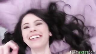Brunette amateur girl has sex at home with her boyfriend