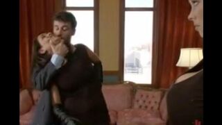 A husband punishes his wife and maids in a kinky BDSM style