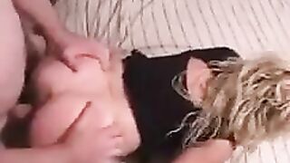 The guy crashed a beautiful point of his wife at home in bed
