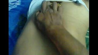 Husband’s got his fingers on her sensitive spots in a steamy massage scene