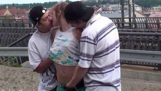 An amateur threesome experience with two girls and a guy, all eager for intense action