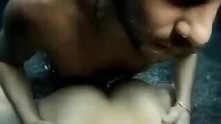 The beauty performs a blowjob underwater and has sex