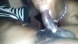 A girl licks a big black dick, it's amazing