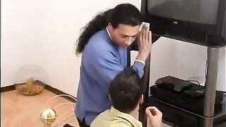 The repairman received a special payment for his work in kind