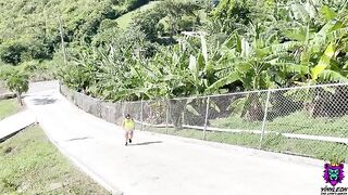 Busty Latina PAWG gets fucked hard after running in the hills