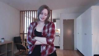The girl was excited and could not masturbate with her thick toy