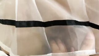 Schoolgirl Cosplay Sex with Footjob and Handjob Fena
