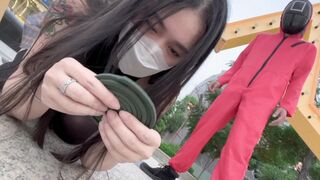 A hot Chinese girl participates in a twisted game with a dark twist