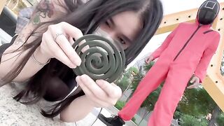 A hot Chinese girl participates in a twisted game with a dark twist