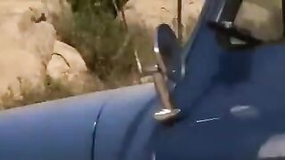The man tore the tits off a girl on the road
