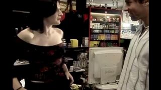 Quick sex with a hot chick saleswoman behind the counter, damn hot!
