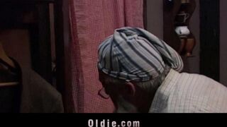 An old man punished his granddaughter for disrespect in pantyhose sex