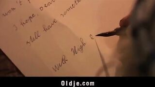 An old man punished his granddaughter for disrespect in pantyhose sex