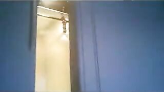 A wife ran around the apartment in sexy underwear with soldiers