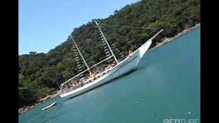 A group sex party on the yacht with as many girls as possible