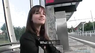 Brunette hooker agreed to have sex for money in the park