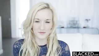 Blonde is fucking a black guy while using a vibrator