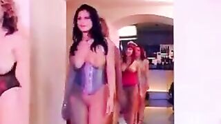 Gangbang with a girl with big natural tits