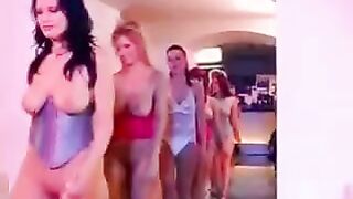 Gangbang with a girl with big natural tits