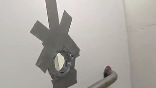 Guy fucked holes in the club toilet