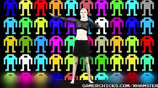 Sexy dancing with a bare chest in front of a crowd of men