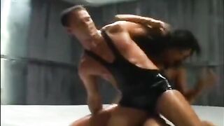 The guy fought with a girl and covered her with oil and had sex