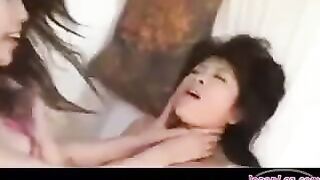 Beautiful Korean woman has no panties when she is fucking hard