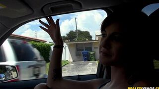 Skinny babe got fucked by a pickuper in his car, a hot scene!