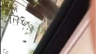 A guy came out of his house and started to masturbate