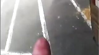 A guy came out of his house and started to masturbate