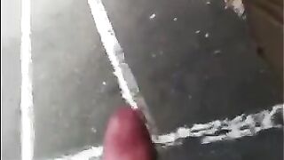 A guy came out of his house and started to masturbate